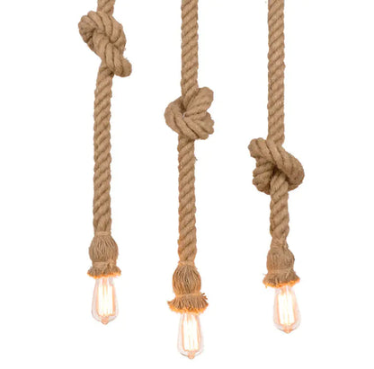 Rustic American Style Woven Rope Pendant Light